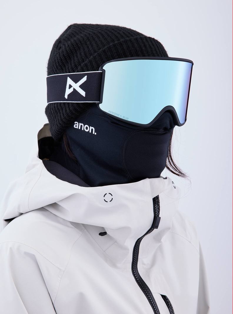 Lunette Ski Burton Anon WM3 Goggles + Bonus Lens + MFI Face Mask  Noir Bleu Rose Femme | FER-0346813