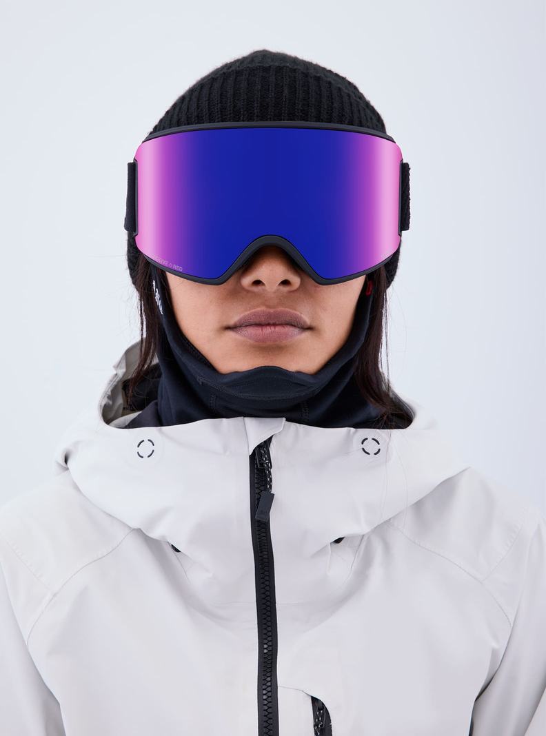 Lunette Ski Burton Anon WM3 Goggles + Bonus Lens + MFI Face Mask  Orange Rouge Femme | SPM-9847457