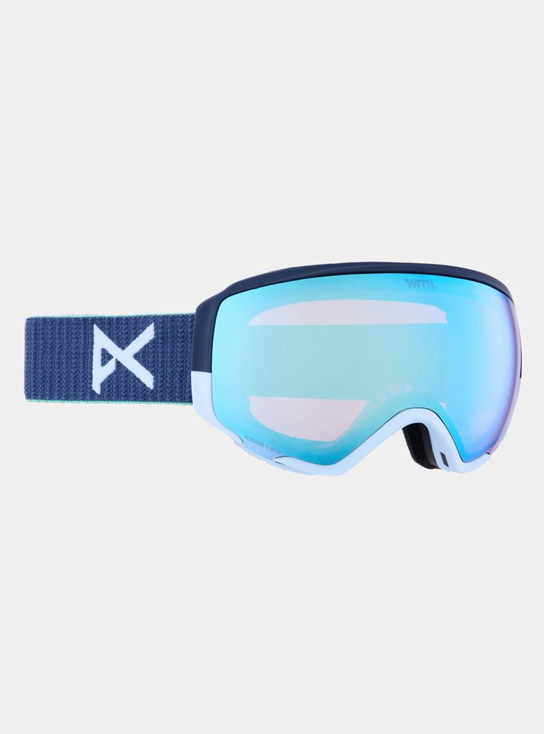 Lunette Ski Burton Anon WM1 Goggles + Bonus Lens + MFI Face Mask  Bleu Marine Bleu Rose Femme | AHH-6146353