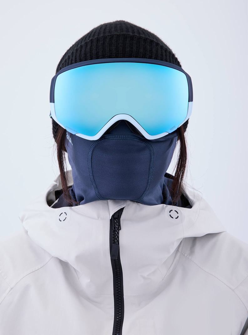 Lunette Ski Burton Anon WM1 Goggles + Bonus Lens + MFI Face Mask  Bleu Marine Bleu Rose Femme | AHH-6146353