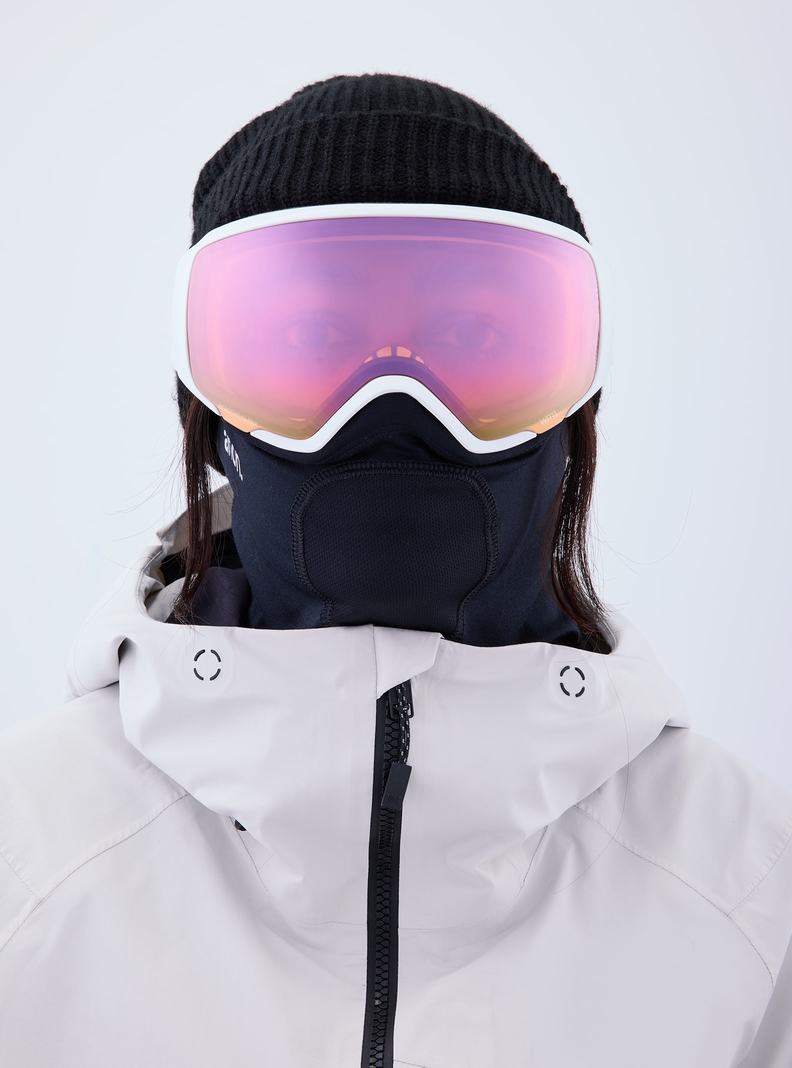 Lunette Ski Burton Anon WM1 Goggles + Bonus Lens + MFI Face Mask  Blanche Rose Bleu Femme | XHP-8052898