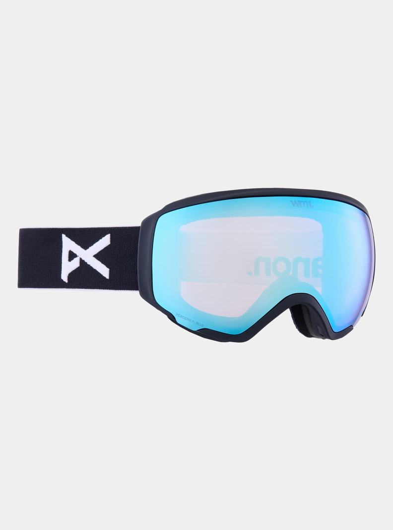 Lunette Ski Burton Anon WM1 Goggles + Bonus Lens + MFI Face Mask  Noir Bleu Rose Femme | PXO-4485363