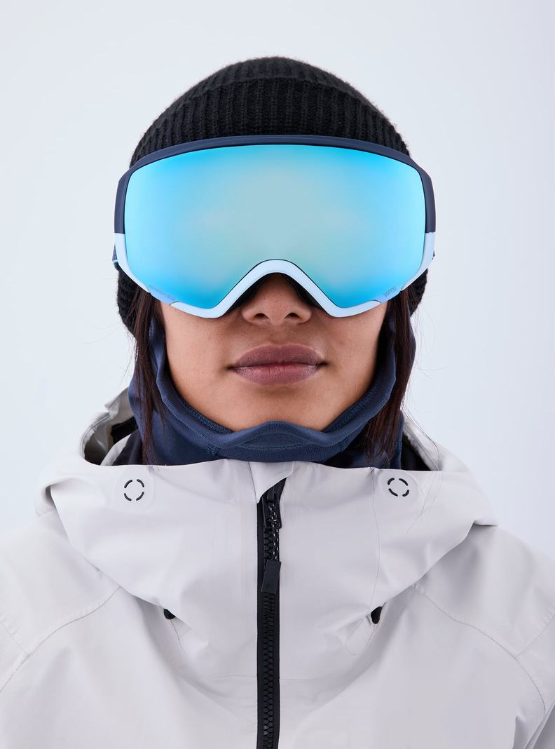 Lunette Ski Burton Anon WM1 Goggles + Bonus Lens + MFI Face Mask  Bleu Marine Bleu Rose Femme | AHH-6146353