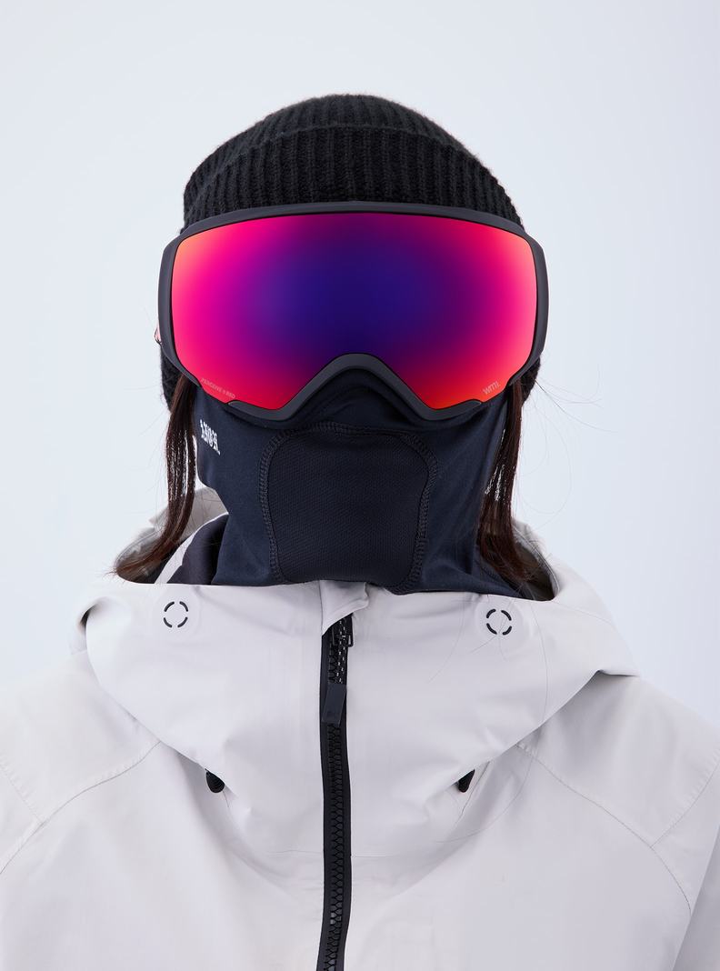 Lunette Ski Burton Anon WM1 Goggles + Bonus Lens + MFI Face Mask  Orange Rouge Femme | JID-1502428