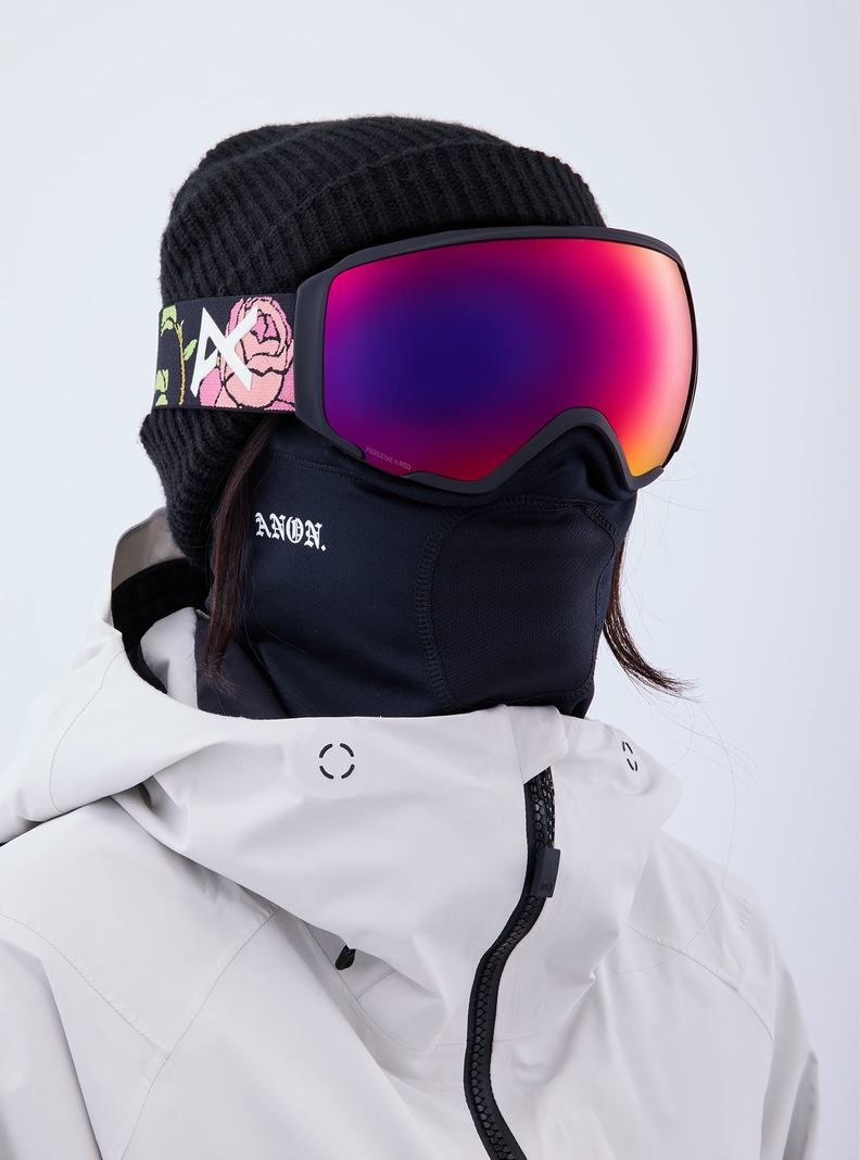 Lunette Ski Burton Anon WM1 Goggles + Bonus Lens + MFI Face Mask  Orange Rouge Femme | JID-1502428