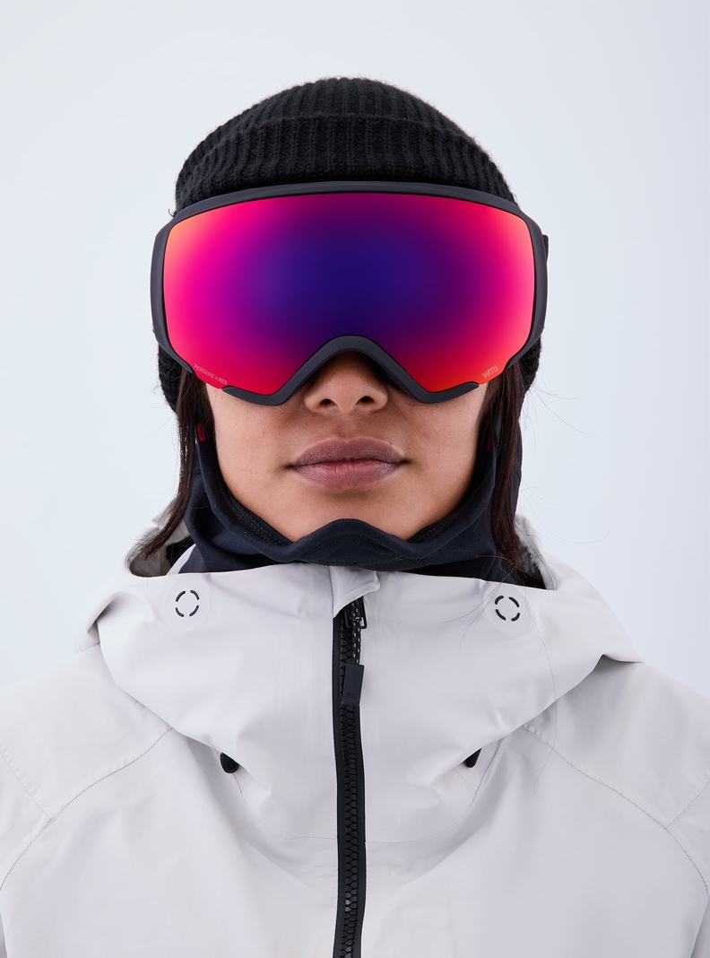 Lunette Ski Burton Anon WM1 Goggles + Bonus Lens + MFI Face Mask  Orange Rouge Femme | JID-1502428