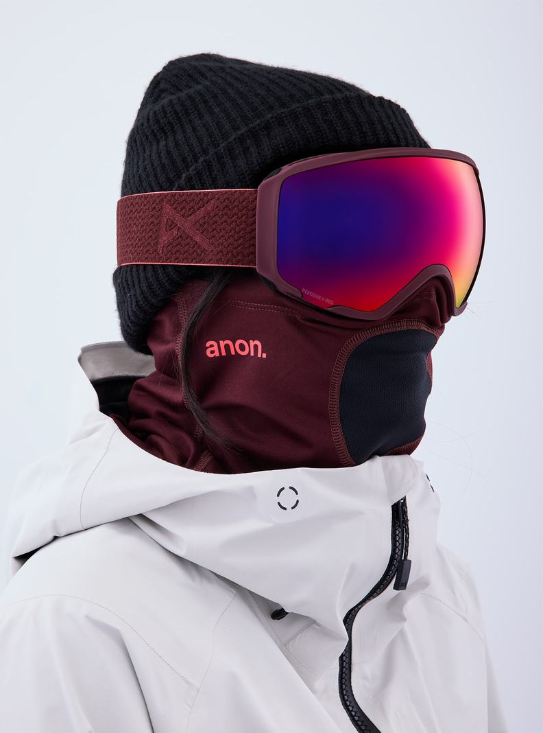 Lunette Ski Burton Anon WM1 Goggles + Bonus Lens + MFI Face Mask  Orange Rouge Femme | GST-3850843