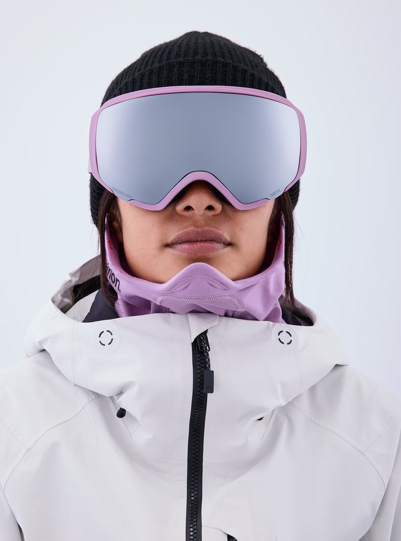 Lunette Ski Burton Anon WM1 Goggles + Bonus Lens + MFI Face Mask  Violette Orange Noir Femme | JSF-1606545