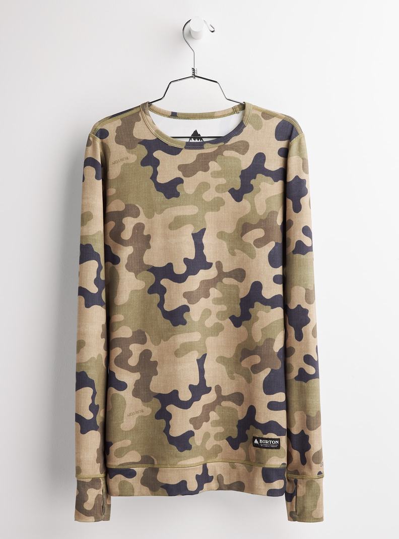 Sous-couches Burton Midweight Base Layer Crew  Vert Olive Camouflage Femme | TQL-0531295