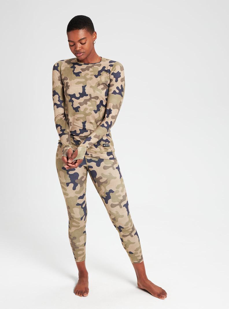 Sous-couches Burton Midweight Base Layer Crew  Vert Olive Camouflage Femme | TQL-0531295