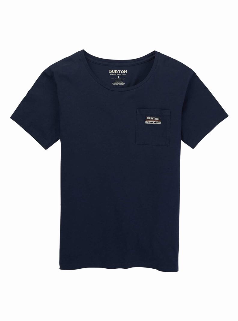 T-shirts Burton Classiche Corta Sleeve Pocket  Bleu Femme | DFV-8951674