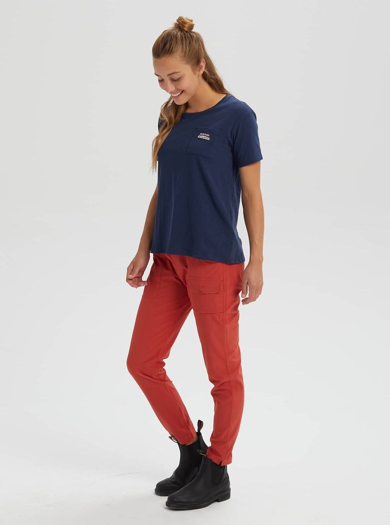 T-shirts Burton Classiche Corta Sleeve Pocket  Bleu Femme | DFV-8951674