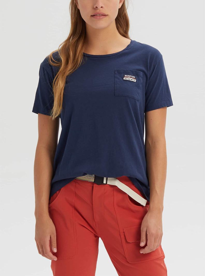 T-shirts Burton Classiche Corta Sleeve Pocket  Bleu Femme | DFV-8951674