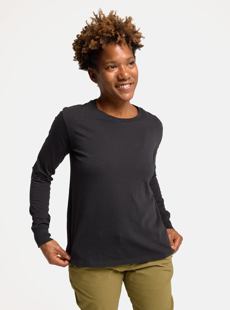 T-shirts Burton Classiche Long Sleeve  Noir Femme | DWE-4090503