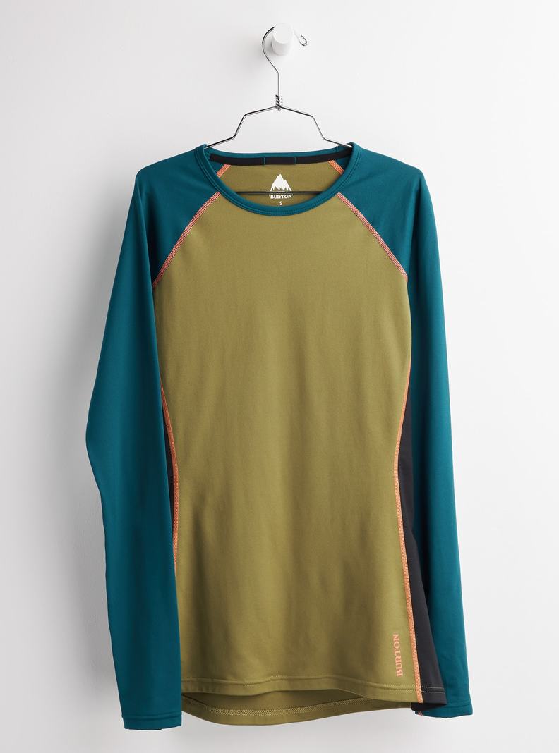 Sous-couches Burton Midweight X Base Layer Crew  Bleu Vert Olive Femme | GWK-1869681