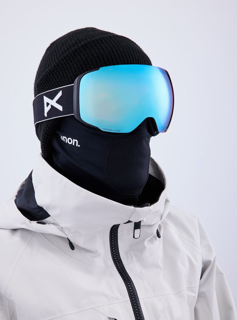 Lunette Ski Burton Anon M2 Goggles + Bonus Lens + MFI Face Mask  Noir Bleu Rose Femme | OCH-3057543