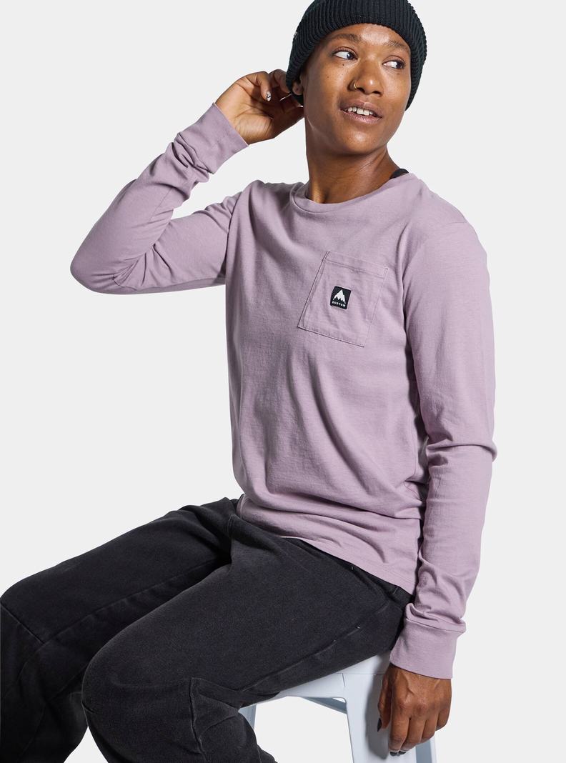 T-shirts Burton Colfax Long Sleeve  Lavande Femme | APW-7600928