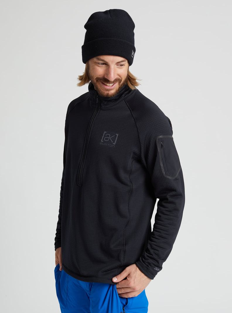 Sweats Burton [ak] Helium Power Grid Half-Zip Fleece  Noir Homme | LQU-9429111