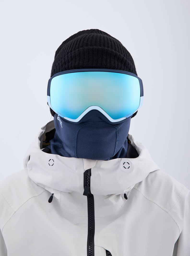 Lunette Ski Burton Anon WM1 Low Bridge Fit Goggles + Bonus Lens + MFI Face Mask  Bleu Marine Bleu Rose Femme | XIG-4731478