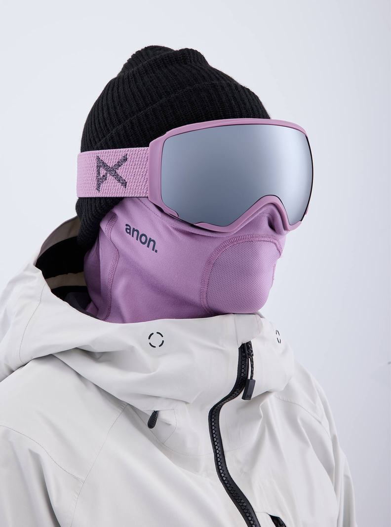 Lunette Ski Burton Anon WM1 Low Bridge Fit Goggles + Bonus Lens + MFI Face Mask  Violette Orange Noir Femme | JMF-0786837