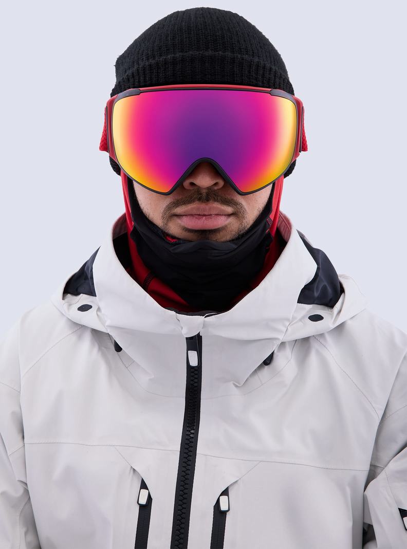 Lunette Ski Burton Anon M4S Goggles (Toric) + Bonus Lens + MFI Face Mask  Rouge Orange Rouge Homme | ZYS-1203150