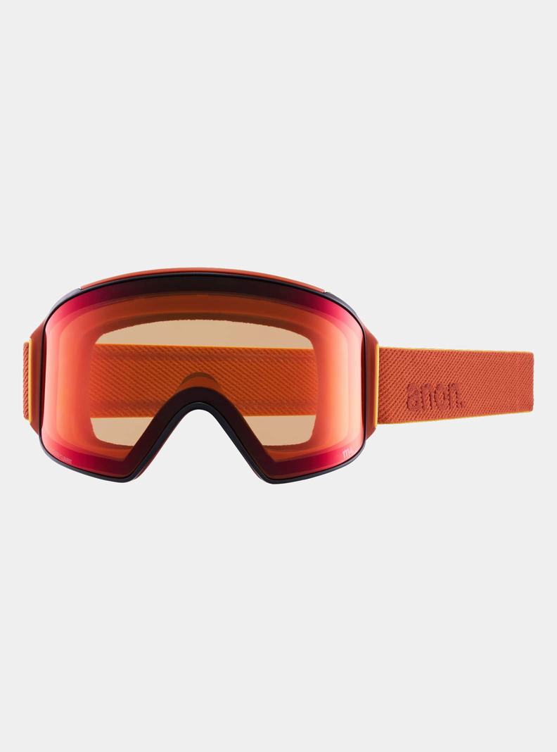 Lunette Ski Burton Anon M4 Low Bridge Fit Goggles (Cylindrical) + Bonus Lens + MFI Face Mask  Orange Noir Violette Homme | IDT-6339049