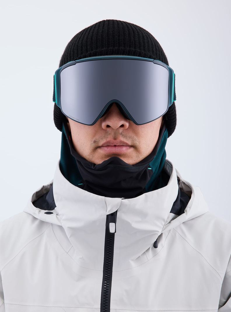 Lunette Ski Burton Anon M4S Low Bridge Fit Goggles (Cylindrical) + Bonus Lens + MFI FACE MASK  Orange Noir Violette Homme | WHL-8048105