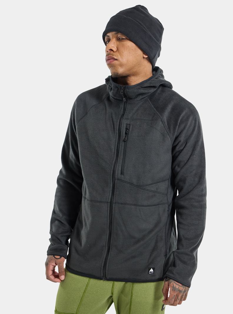 Polaire Burton Stockrun Warmest Encapuchonné Full-Zip  Noir Homme | ZHW-9521196