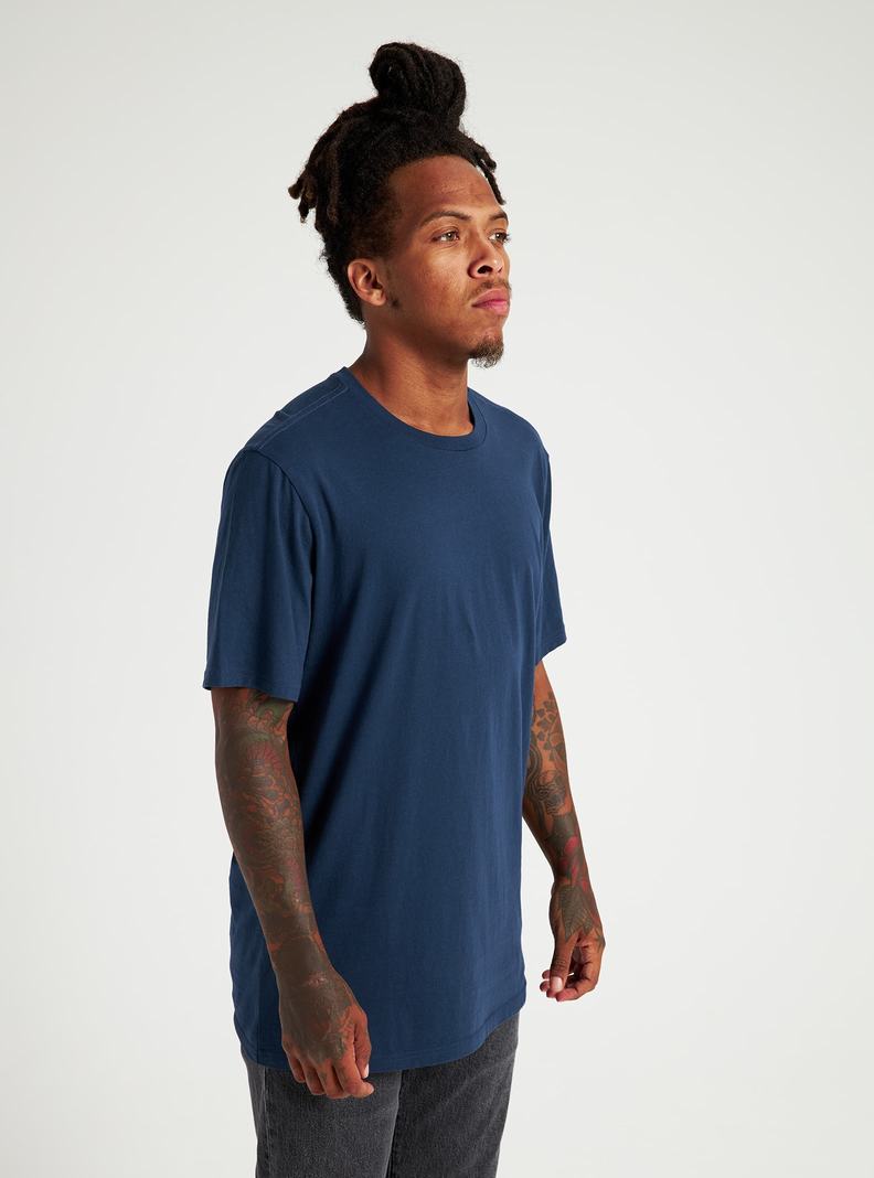 T-shirts Burton Classiche Corta Sleeve  Bleu Homme | GJO-8054891