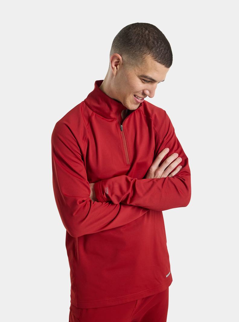 Sous-couches Burton Heavyweight X Base Layer Quarter-Zip  Rouge Homme | JPG-9482203