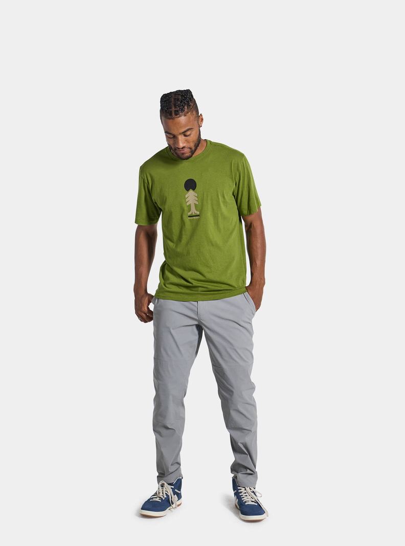 T-shirts Burton Cartographer Corta Sleeve  Vert Homme | IYJ-3568782