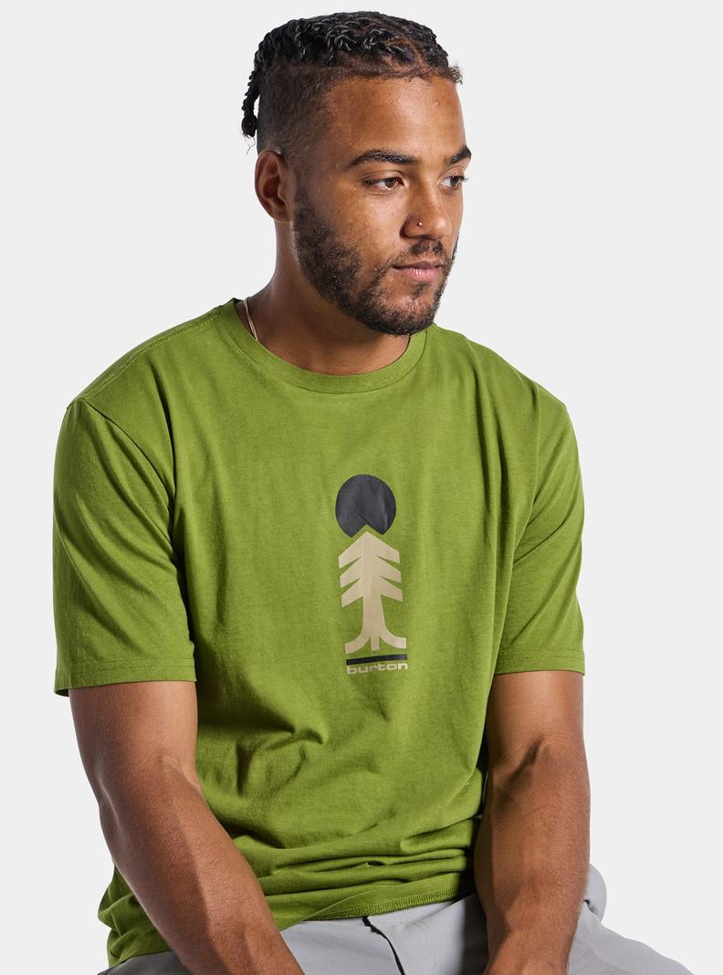 T-shirts Burton Cartographer Corta Sleeve  Vert Homme | IYJ-3568782