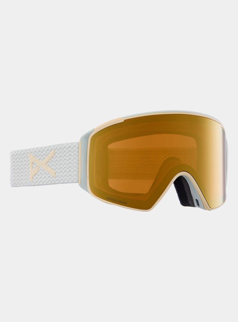 Lunette Ski Burton Anon M4S Goggles (Cylindrical) + Bonus Lens + MFI Face Mask  Orange Noir Violette Homme | EQZ-0780293