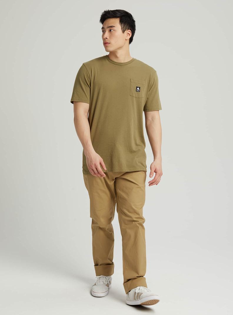 T-shirts Burton Colfax Corta Sleeve  Vert Olive Homme | MQV-7532376