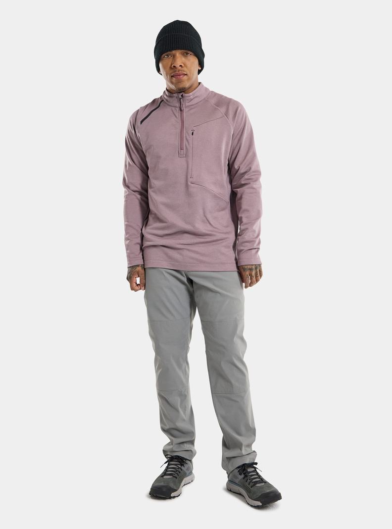 Sweats Burton Multipath Grid Quarter-Zip Fleece  Lavande Homme | XZU-9700395