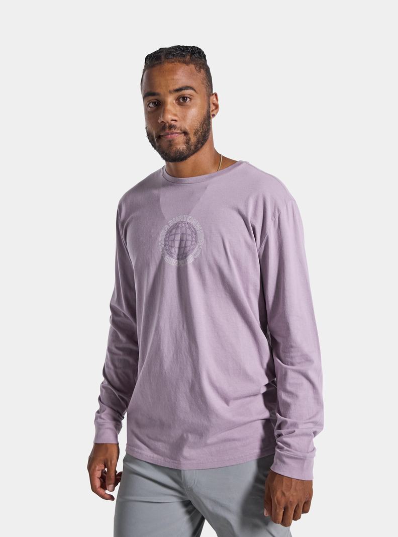 T-shirts Burton Saugatuck Long Sleeve  Lavande Homme | YFJ-0795086