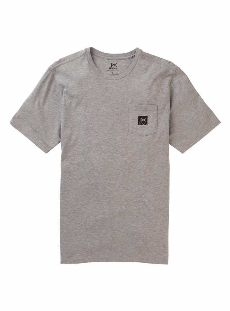 T-shirts Burton Anon Corta Sleeve Pocket  Grise Homme | OQU-2040187