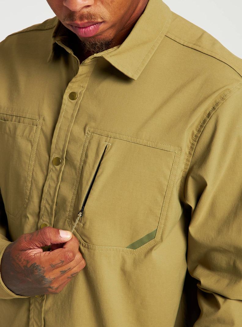 Chemise Burton Multipath Utility Long Sleeve Shirt  Vert Olive Homme | UGD-7625950