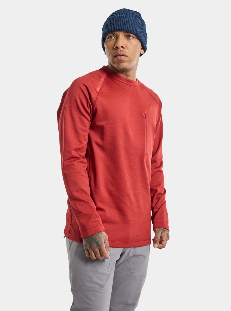 Sweats Burton Multipath Grid Crewneck Fleece  Rouge Homme | OCN-0695468