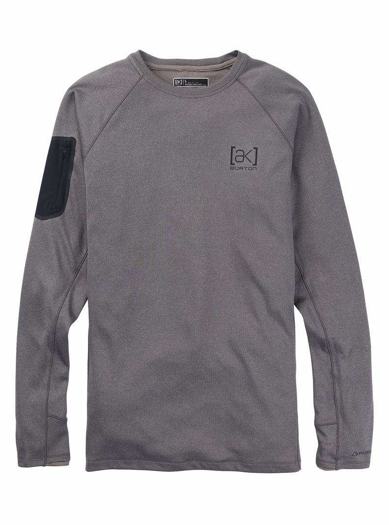 Sous-couches Burton [ak] Baker Power Laine Crewneck  Grise Foncé Homme | VTS-8469933