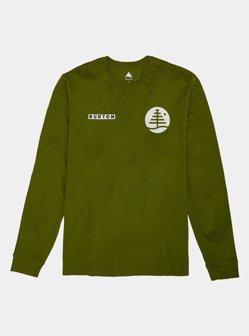 T-shirts Burton Forager Long Sleeve  Vert Homme | ADC-2094730