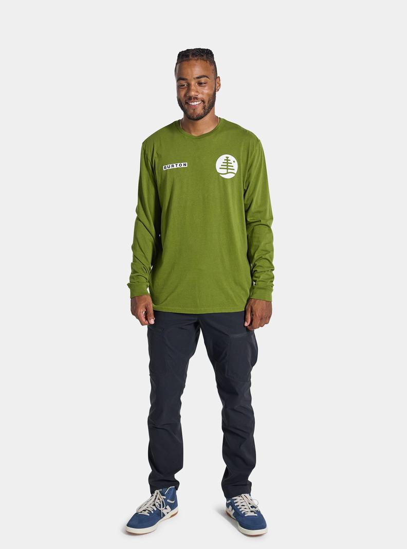 T-shirts Burton Forager Long Sleeve  Vert Homme | ADC-2094730