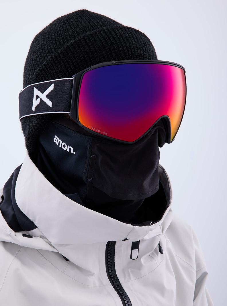 Lunette Ski Burton Anon M4 Goggles (Toric) + Bonus Lens + MFI Face Mask  Noir Orange Rouge Homme | DXK-1912225