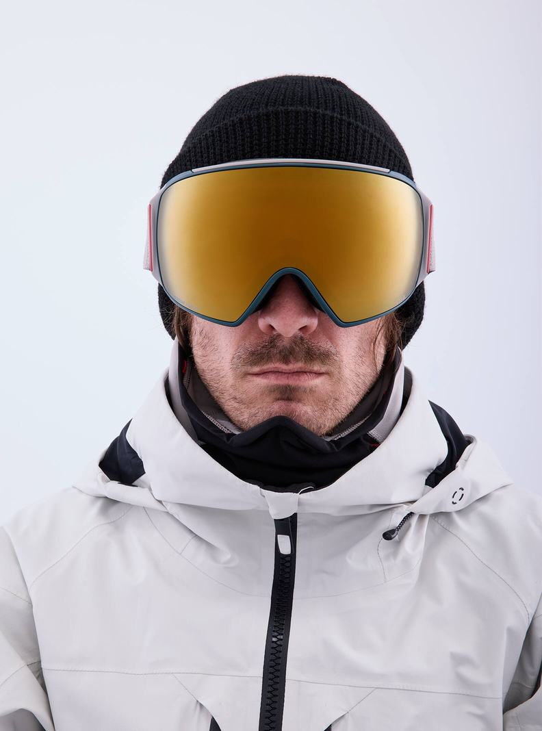 Lunette Ski Burton Anon M4 Goggles (Toric) + Bonus Lens + MFI Face Mask  Grise Orange Homme | CJX-6898237