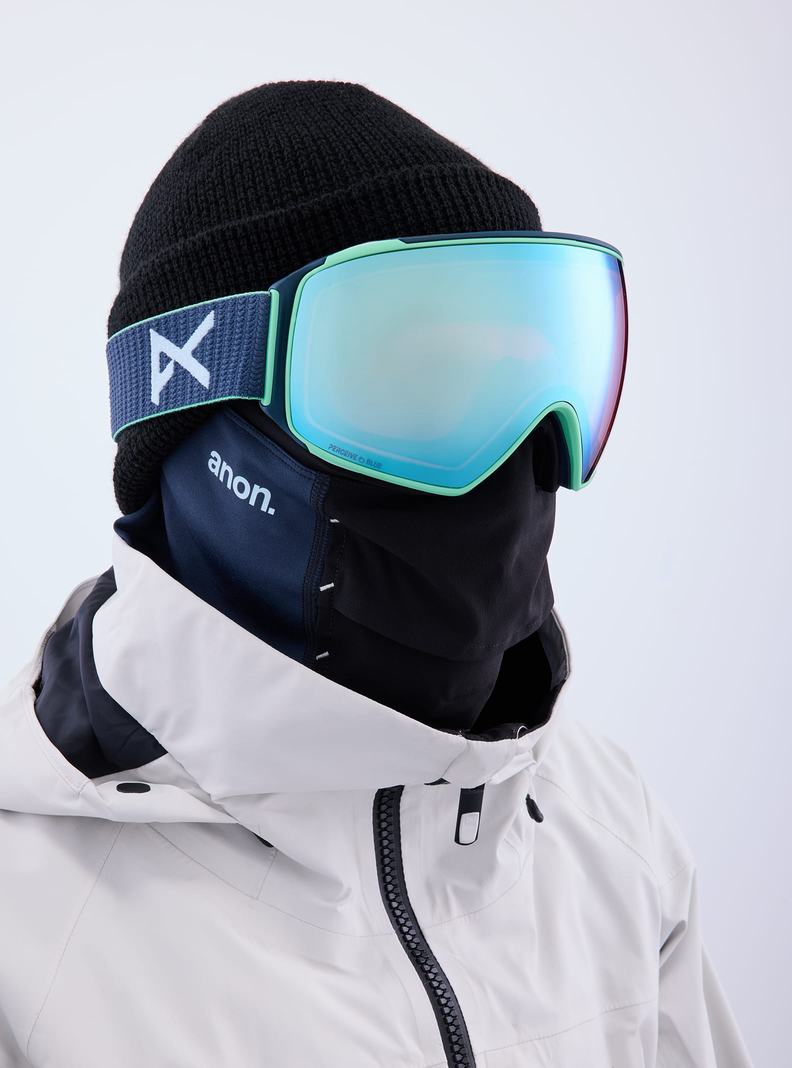 Lunette Ski Burton Anon M4 Goggles (Toric) + Bonus Lens + MFI Face Mask  Bleu Marine Bleu Rose Homme | KFR-2688120