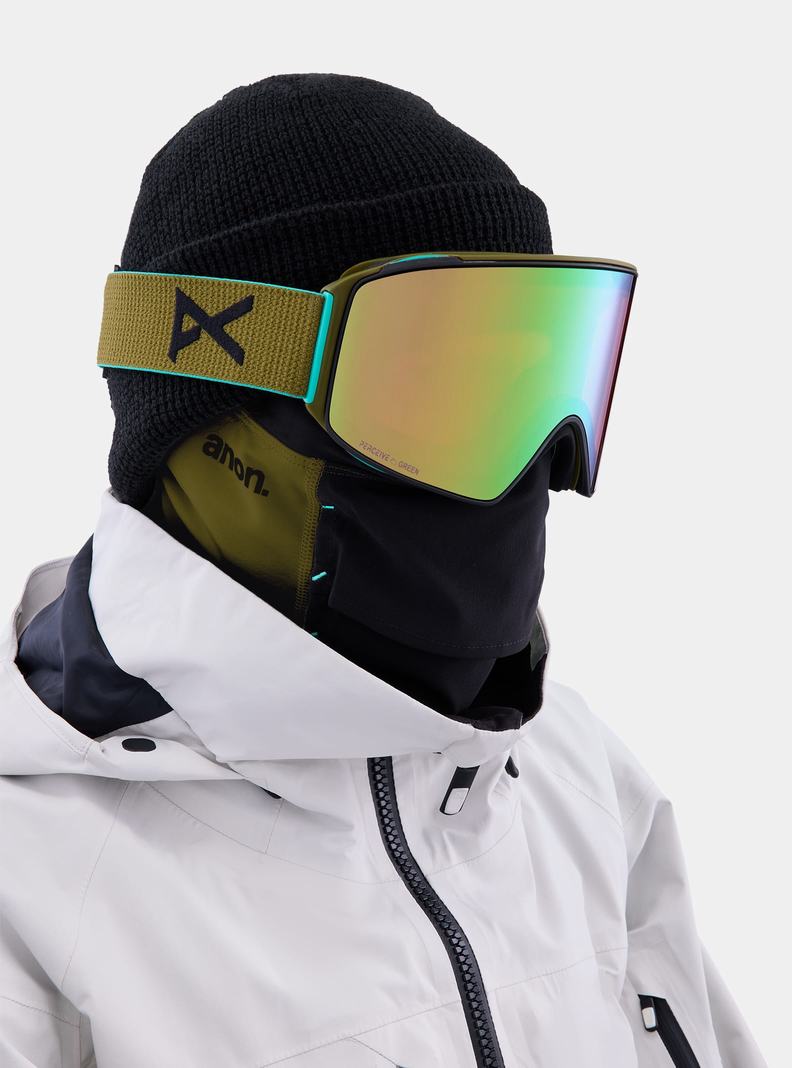 Lunette Ski Burton Anon M4 Goggles (Cylindrical) + Bonus Lens + MFI Face Mask  Vert Rose Homme | ZOX-6053388