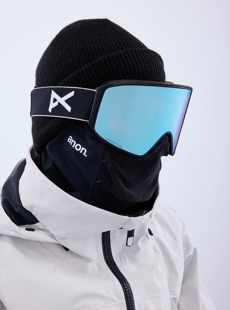 Lunette Ski Burton Anon M4 Goggles (Cylindrical) + Bonus Lens + MFI Face Mask  Noir Bleu Rose Homme | LWT-7908919