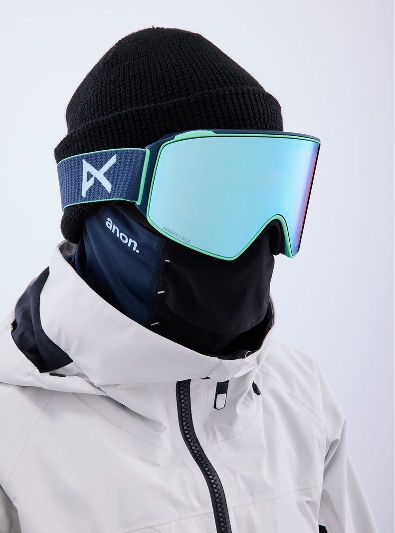 Lunette Ski Burton Anon M4 Goggles (Cylindrical) + Bonus Lens + MFI Face Mask  Bleu Marine Bleu Rose Homme | UEU-5330401