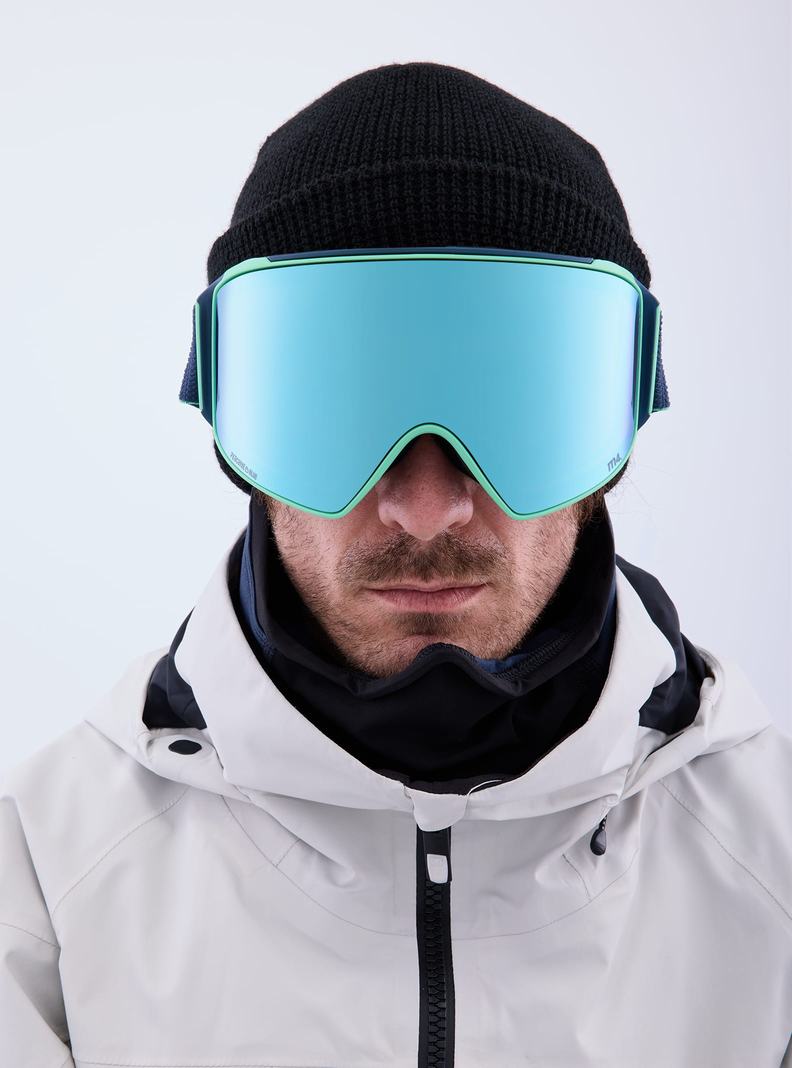 Lunette Ski Burton Anon M4 Goggles (Cylindrical) + Bonus Lens + MFI Face Mask  Bleu Marine Bleu Rose Homme | UEU-5330401