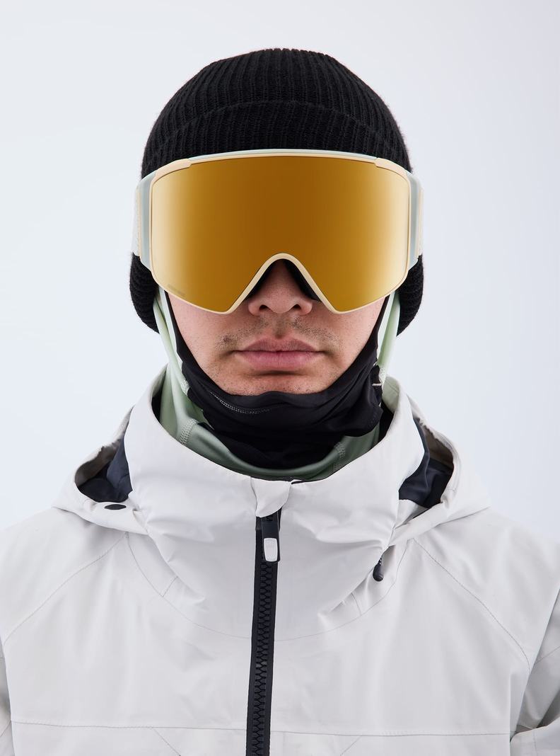 Lunette Ski Burton Anon M4S Low Bridge Fit Goggles (Cylindrical) + Bonus Lens + MFI FACE MASK  Orange Homme | UWR-4638306